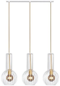 Biało-złota druciana lampa wisząca nad wyspę - S135 K7-T28