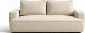 Sofa z Funkcją Spania CAMELIA Kremowa Boucle Japandi