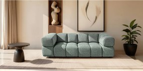 Elegancka 3-osobowa sofa tapicerowana z tkaniny 240 cm - ALVERO 3S w kolorze szałwiowym Bouclé z premium strukturą