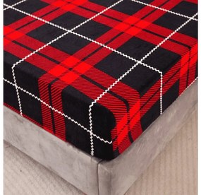 PrzytulneMieszkanie.pl PrzytulneMieszkanie.pl PrzytulneMieszkanie.pl Zestaw pościeli z mikropluszu + prześcieradło 90x200 cm ALBURY czerwone, pojedyncze łóżko