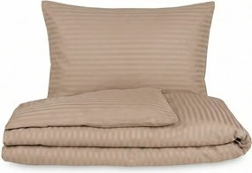 Kvalitex Pościel satynowa Stripe beżowy, 240 x 220 cm, 2 szt. 70 x 90 cm