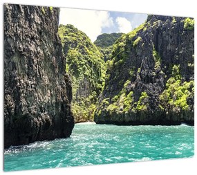 Obraz na szkle - górska rzeka (70x50 cm)