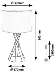 Rabalux 74082 lampa stołowa Nivra, czarny