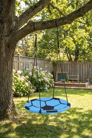 Niebieska huśtawka bocianie gniazdo z wzorem piłki F6-B66