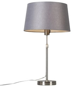 Lampa stołowa regulowana stal klosz szary 35cm - Parte Nowoczesny Oswietlenie wewnetrzne