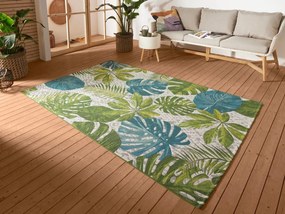 Dywan zewnętrzny Flair Liście turkusowo-zielone 160 cm x 235 cm