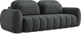 Kanapa 3-osobowa z funkcją spania - z tkaniny szenilowej - ciemny szary - PELE