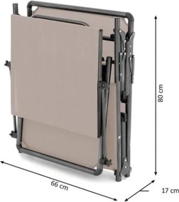 Leżak składany DIVERO z dachem XXL, szary