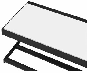 SAPHO Ska401 Ska Półka ścienna 45 x 14 x 16 cm, czarny mat z białym blatem MDF