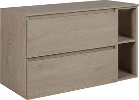 Meble łazienkowe 100 cm (80+20) z blatem górnym, Kolor: Dąb Ciemny, 100 x 60,7 x 46 cm