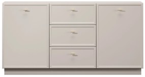 Komoda Lorini 150 cm z szufladami - kaszmir / złote uchwyty T-bar