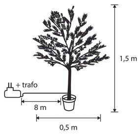 Zewnetrzna Świąteczna zewnętrzna lampa podłogowa drzewko 150 cm z diodami LED i timerem IP44 - Fuyu Oswietlenie zewnetrzne
