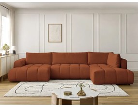 Ceglasty rozkładany/ze schowkiem narożnik (prawostronny/w kształcie litery U) Fuji – Bobochic Paris