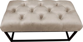 Ławka CHESTERFIELD tkanina Welur loft ławka metal : Kolor Stelaża - Czarny , Kolor tkaniny - VELVET - MG09, Typ tkaniny - Velvet