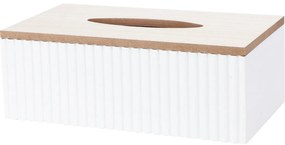 Pudełko na chusteczki higieniczne Stripes biały, 25 x 13,5 x 9 cm