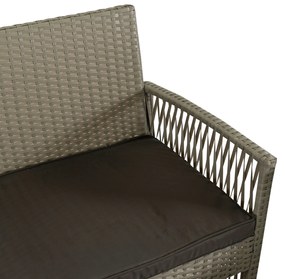 Zestaw Mebli Ogrodowych FILADELFIA Szary Sofa Krzesła Stolik Tarasowy Technorattan Nowoczesne