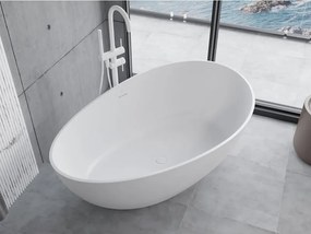 Mexen Parma wanna wolnostojąca z konglomeratu 160 x 95 cm, biała mat - 57231609500