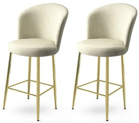 Zestaw krzeseł barowych Fora Cream and Gold, 2szt., 2 szt.