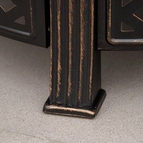 Outsunny Misa Paleniskowa Stalowa z Pogrzebaczem i Osłoną Iskier Idealna na Kemping i Grill Czarna 81x81x50cm | Aosom PL