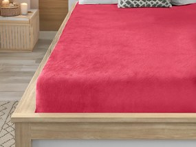 PrzytulneMieszkanie.pl Prześcieradło z mikropluszu SOFT 180x200 cm czerwone