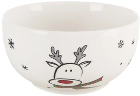 Biały porcelanowy zestaw kubka i miski ze świątecznym motywem 2 szt. 350 ml – Orion