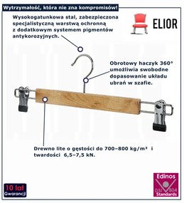 Komplet drewnianych wieszaków z klipsem do szafy 2 sztuki  A9-M96