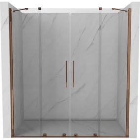 Mexen Velar Duo drzwi prysznicowe rozsuwane 180 cm, transparent, różowe złoto - 871-180-000-02-60