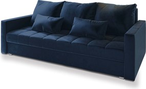 Masseno Sofa SIRO z funkcją spania i pojemnikiem na pościel, Rozkładana sofa - Niebieski, KRONOS 09