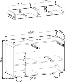 Kaszmirowa komoda z szufladami H8-W39