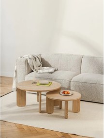 Okrągły stolik z blatem w dekorze dębu w naturalnym kolorze ø 55 cm Kuvu – noo.ma