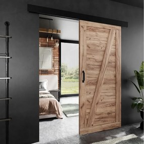 Drzwi przesuwne PALADIO 3 z maskownicą dąb craft złoty 90