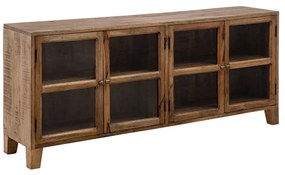 Witryna z litego drewna mango w naturalnym kolorze 160x71 cm – Ixia