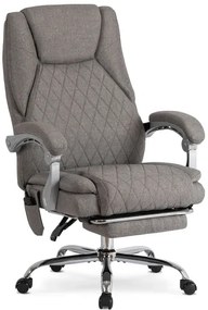 Szary fotel tapicerowany z funkcją masażu - Plix 3X