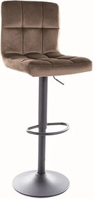 Regulowany hoker z welurowym siedziskiem pikowanym C105 Velvet