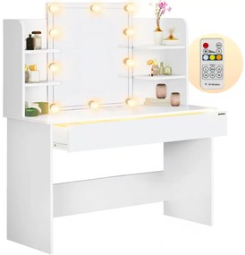 Toaletka LUCIA z oświetleniem 108x40x140cm, biała Jurhan