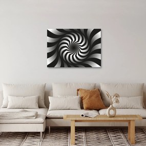 Abstrakcyjny obraz czarno - białej spirali (70x50 cm)