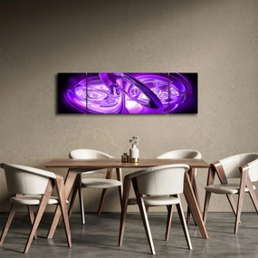 Obraz fioletowych fraktali (170x50 cm)