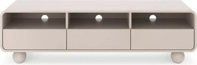 Nowoczesna szafka RTV 160 cm Lutario kaszmir – 3 szuflady, push to open