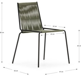 Zielone metalowe krzesła zestaw sztaplowane 2 szt. Emily – Marckeric