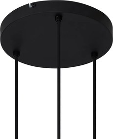 Nowoczesna lampa wisząca czarna z dymionym szkłem, 3-punktowa - Dame