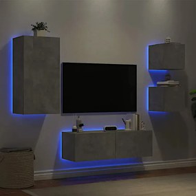 Szafki ścienne LED w kolorze szarego betonu Itrol