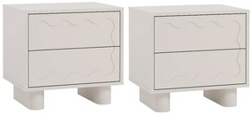 Zestaw 2 stolików nocnych - 2 szuflady - MDF - Beż - ANEZA