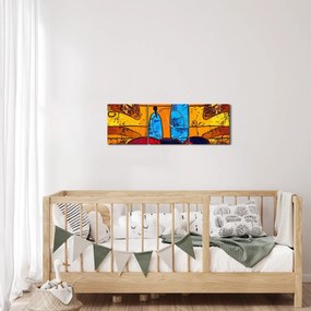 Obraz - Malarstwo starożytne (z zegarem) (90x30 cm)