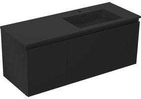 Mexen Orio szafka łazienkowa 120 cm z umywalką Otis prawą, 1S, 1D, czarna mat - 91A13-12047-3-BBFF71-W18P71