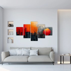 Obraz - Abstrakcyjny obraz miasta (125x70 cm)