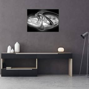 Obraz nowoczesnej szarej abstrakcji (70x50 cm)