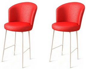 Zestaw krzeseł barowych Uras Red and White, 2 szt., 2 szt.