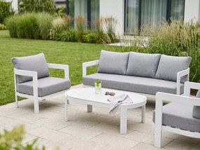 Zestaw mebli ogrodowych biały, trwały, nowoczesny
