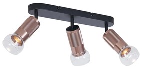 Okrągły reflektor sufitowy ciemny brąz 3-punktowy regulowany - Veerle