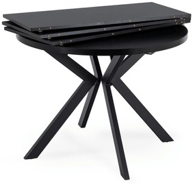 Stół Okrągły Rozkładany LUKAS 100-250 cm Czarny Nowoczesny Loft